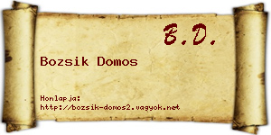 Bozsik Domos névjegykártya